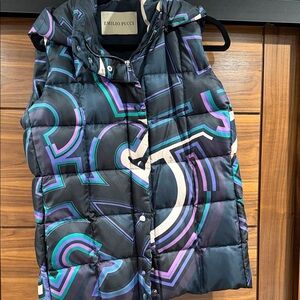 Emilio Pucci Geometric Puffer Vest - Black, Purple, Blue